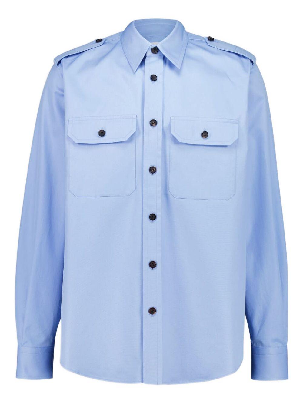 Jermyn St. Blue Utility Cotton Shirt 832666 QSABY4343 ALEXANDER MCQUEEN 