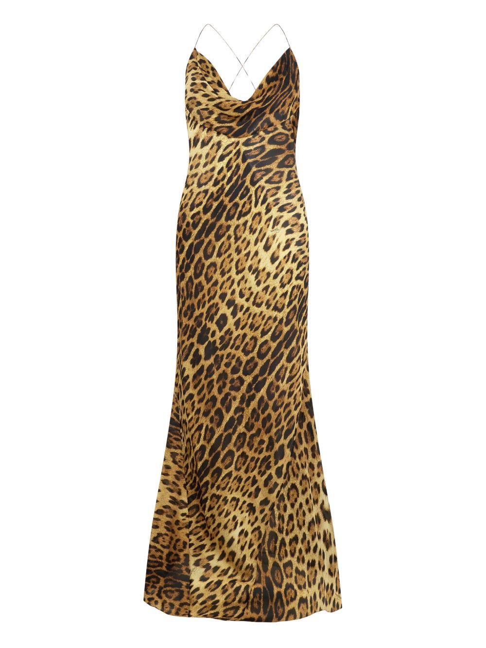 Jaguar Skin print lingerie dress VWT103 HZQ7100504 ROBERTO CAVALLI 