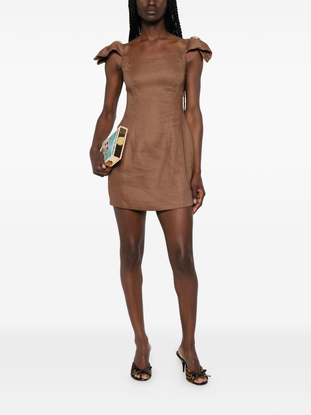 Linen blend mini dress AB96862E2 600 ELISABETTA FRANCHI 