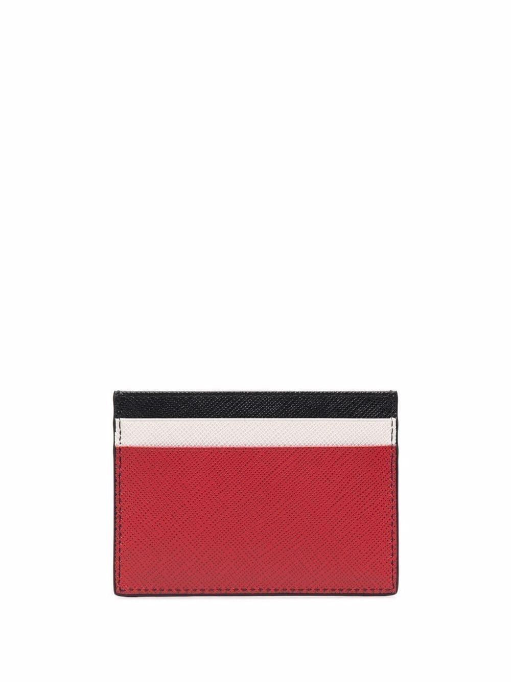 Red/white/black calf leather colour-block cardholder 2MC149 2FJ6F0002 PRADA 