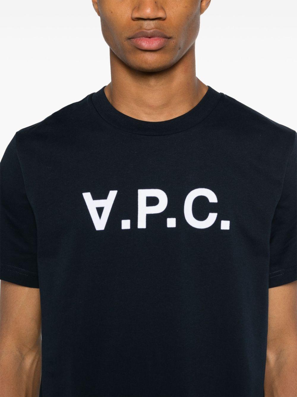 Flocked-logo cotton T-shirt<BR/><BR/><BR/> COHBM M26384TIQ A.P.C. 