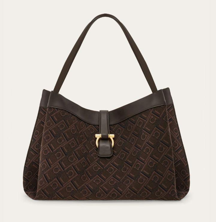 Tote bag Ferragamo Monogram TOTE M 0777395ESPRESSO TESTA DI MORO FERRAGAMO 
