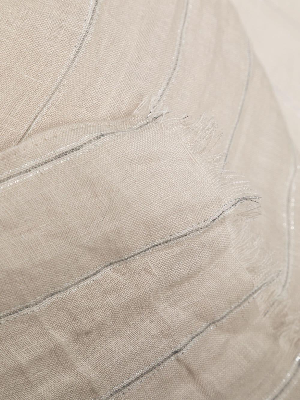 Metallic-threading striped scarf<BR/><BR/><BR/> MSCDAGL28 CVV18 BRUNELLO CUCINELLI 