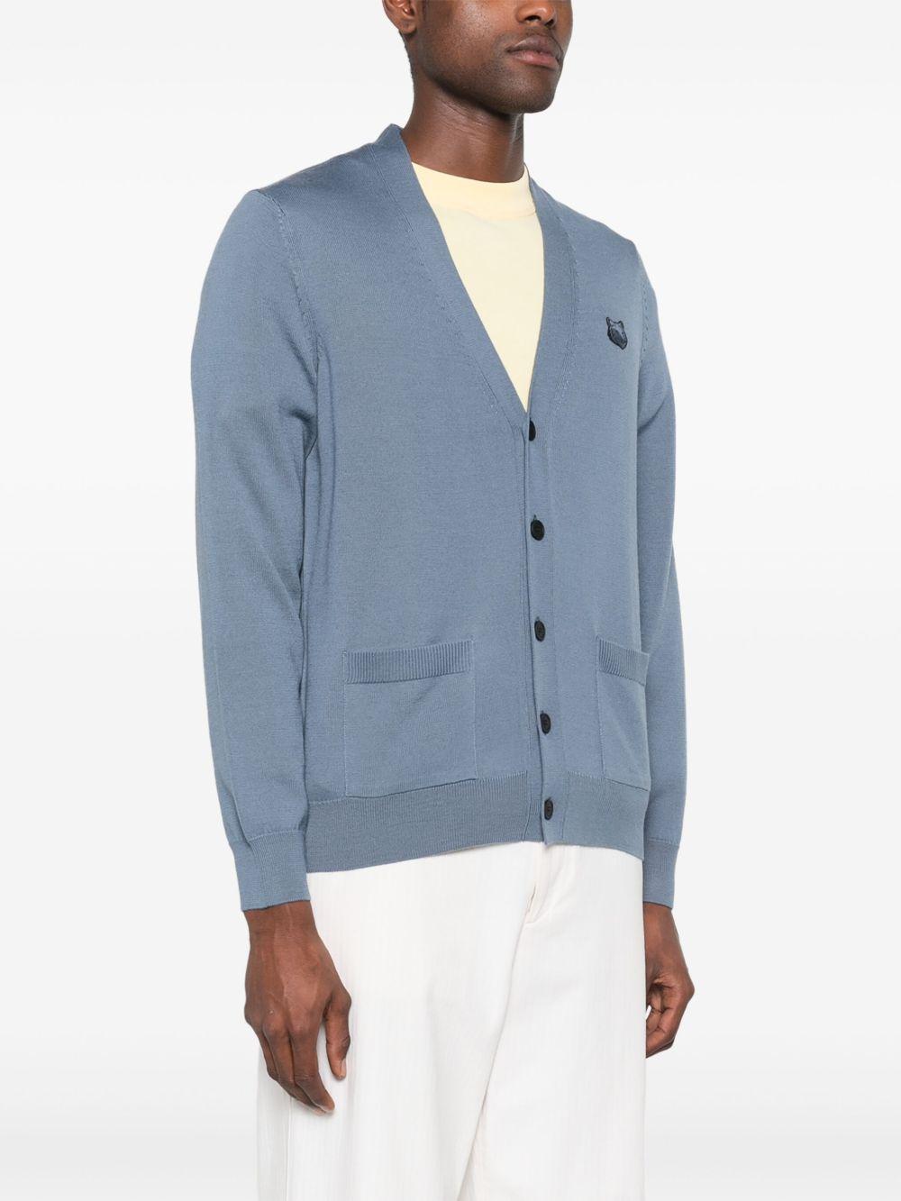 Bold Fox Head cardigan<BR/><BR/><BR/> MM00509KT1036 0075 MAISON KITSUNÉ 