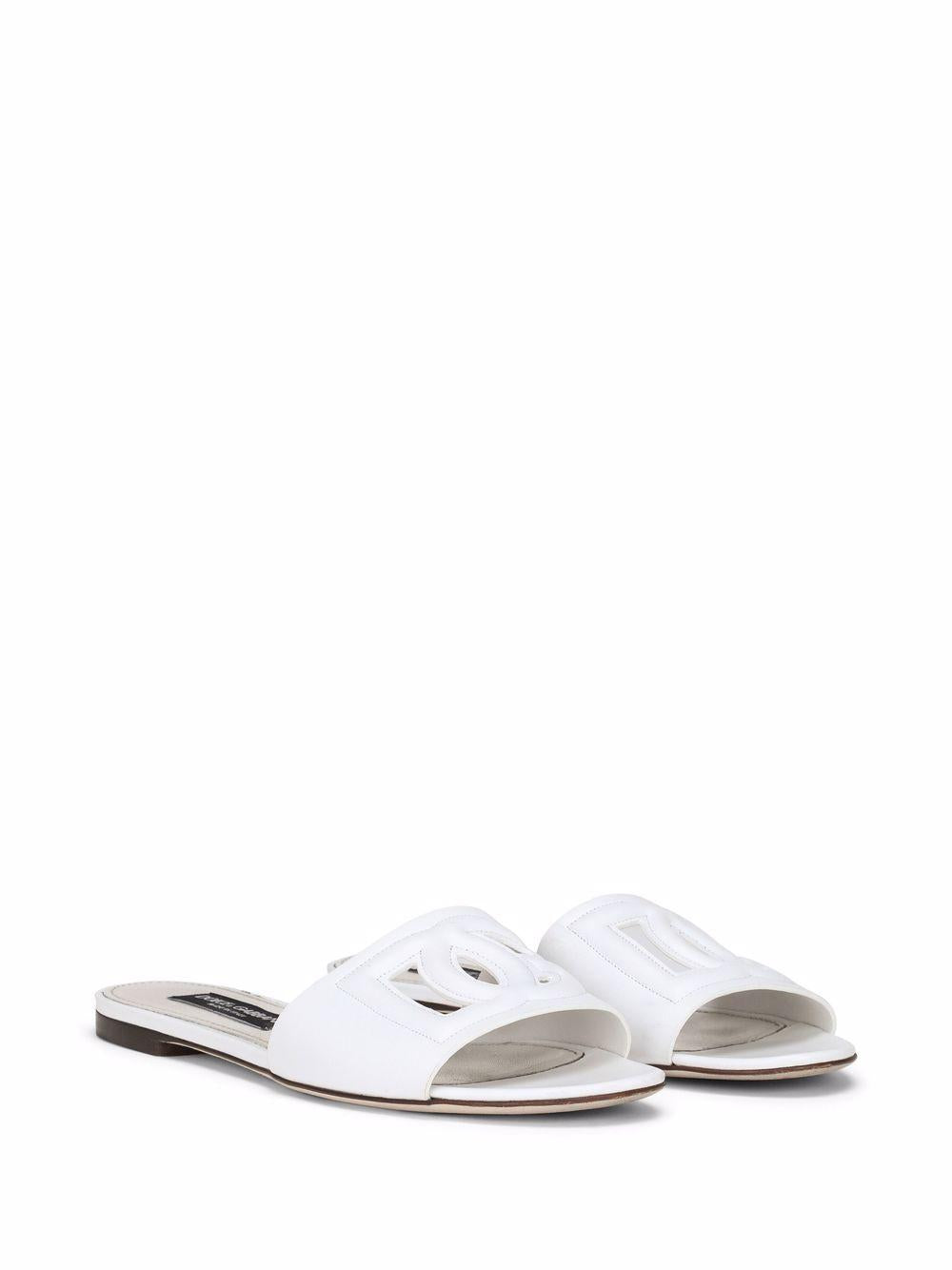 Calfskin slides with DG logo CQ0436 AY32980001 DOLCE & GABBANA 