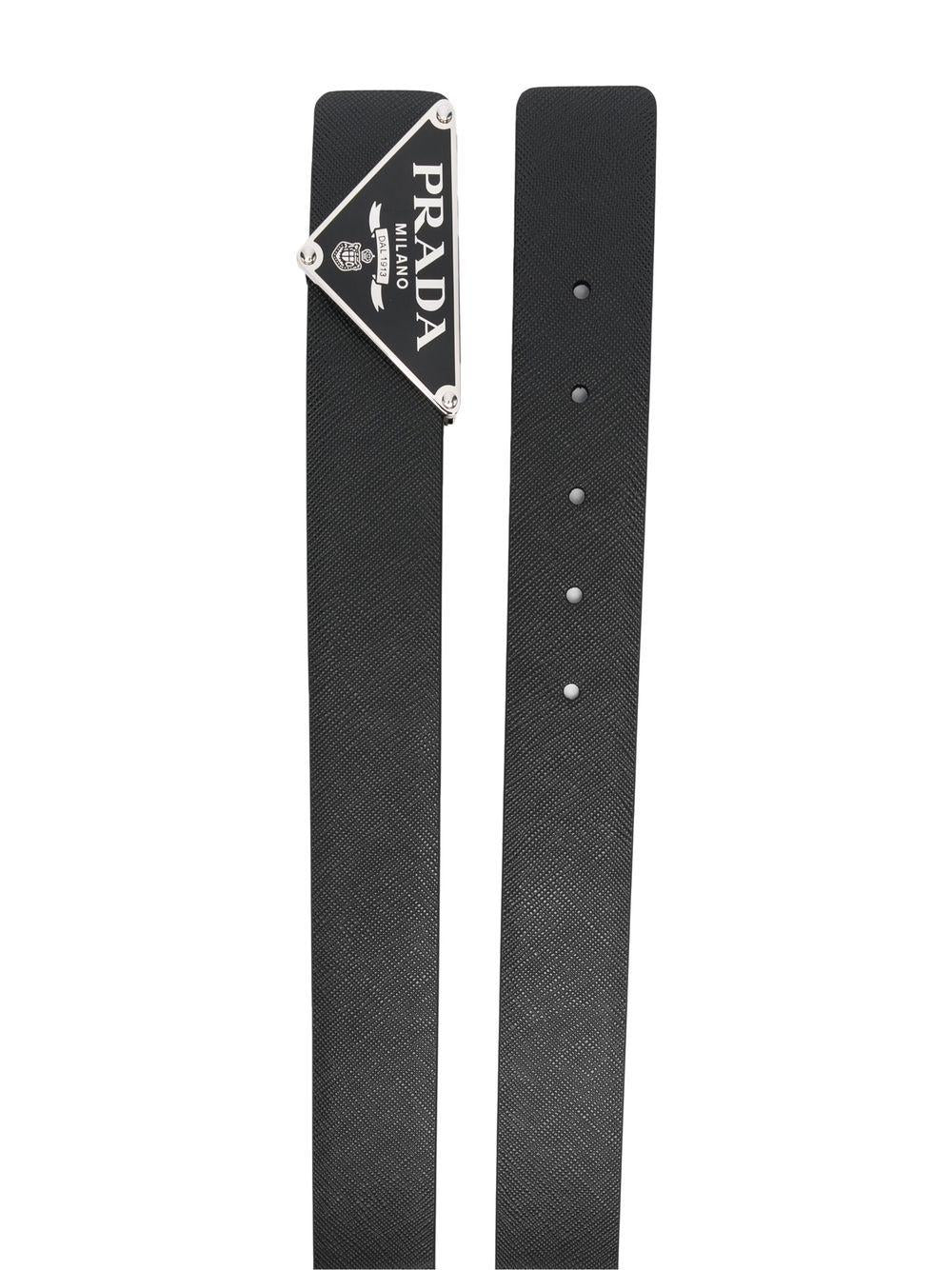 black logo-plaque buckel belt 2CM260 053F0002 PRADA 