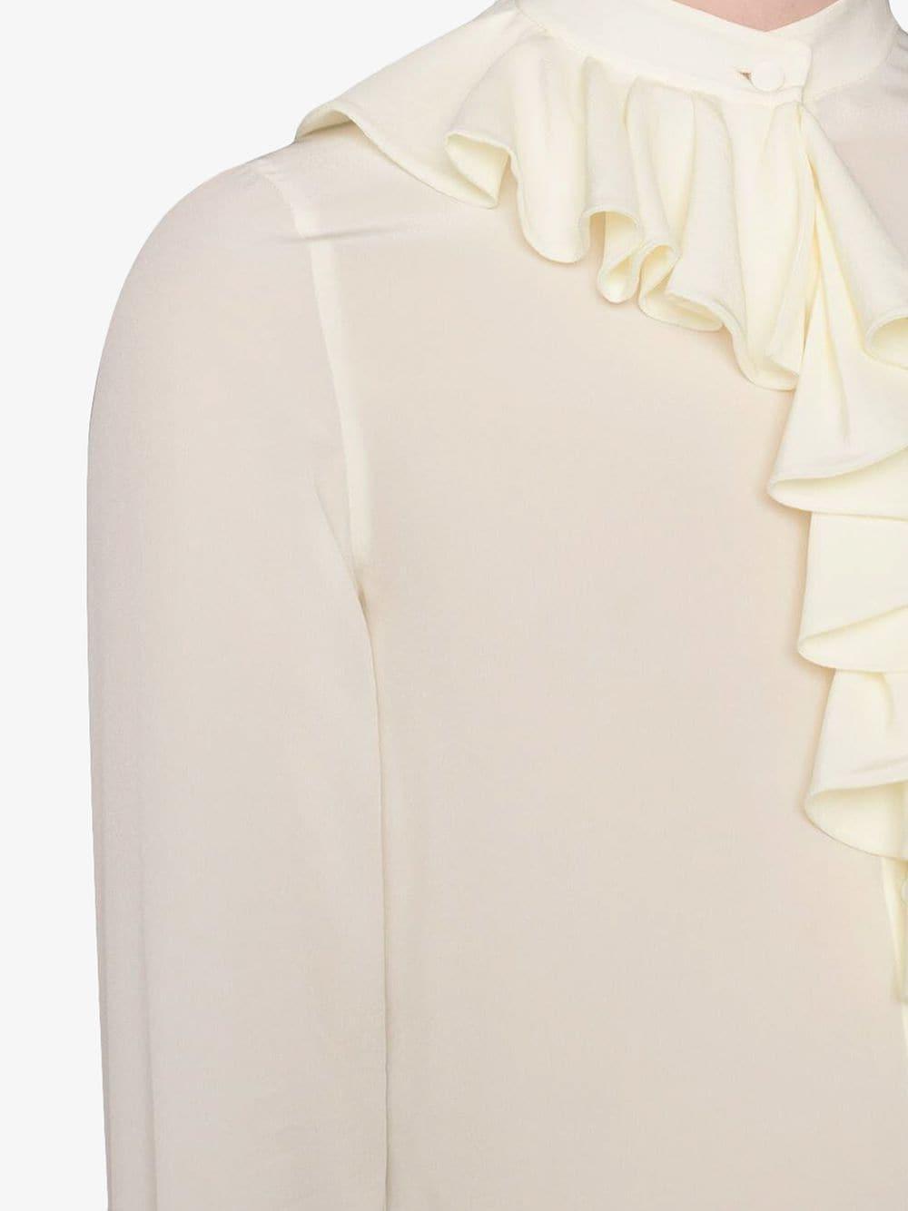 Blusa con ruches con colletto alla coreana 642439 ZAAOG9154 GUCCI 