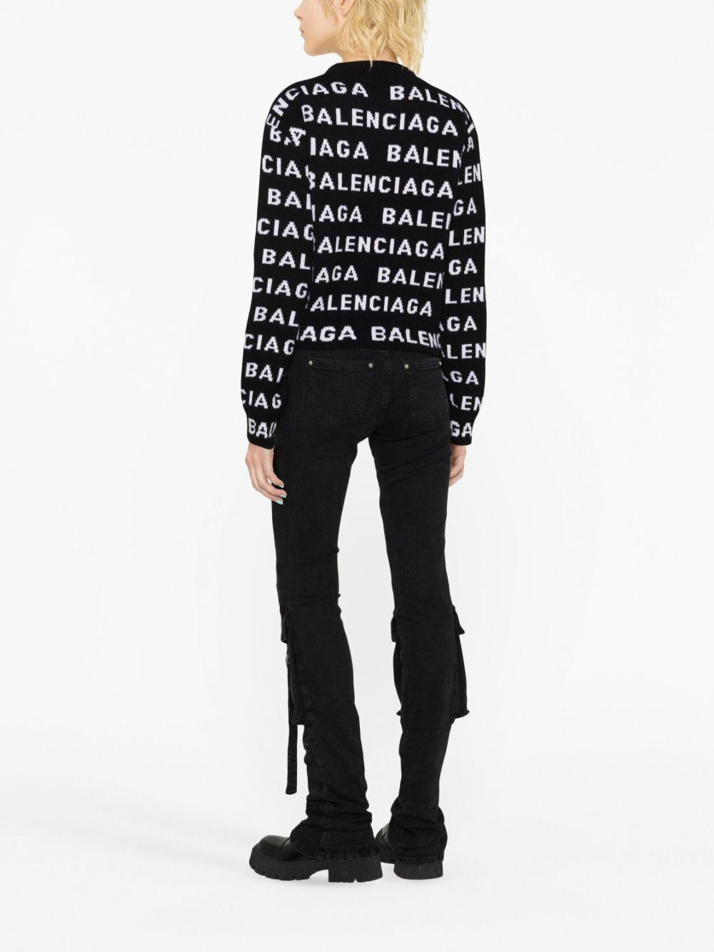 Allover logo wool crew-neck jumper 761591 T16731070 BALENCIAGA 