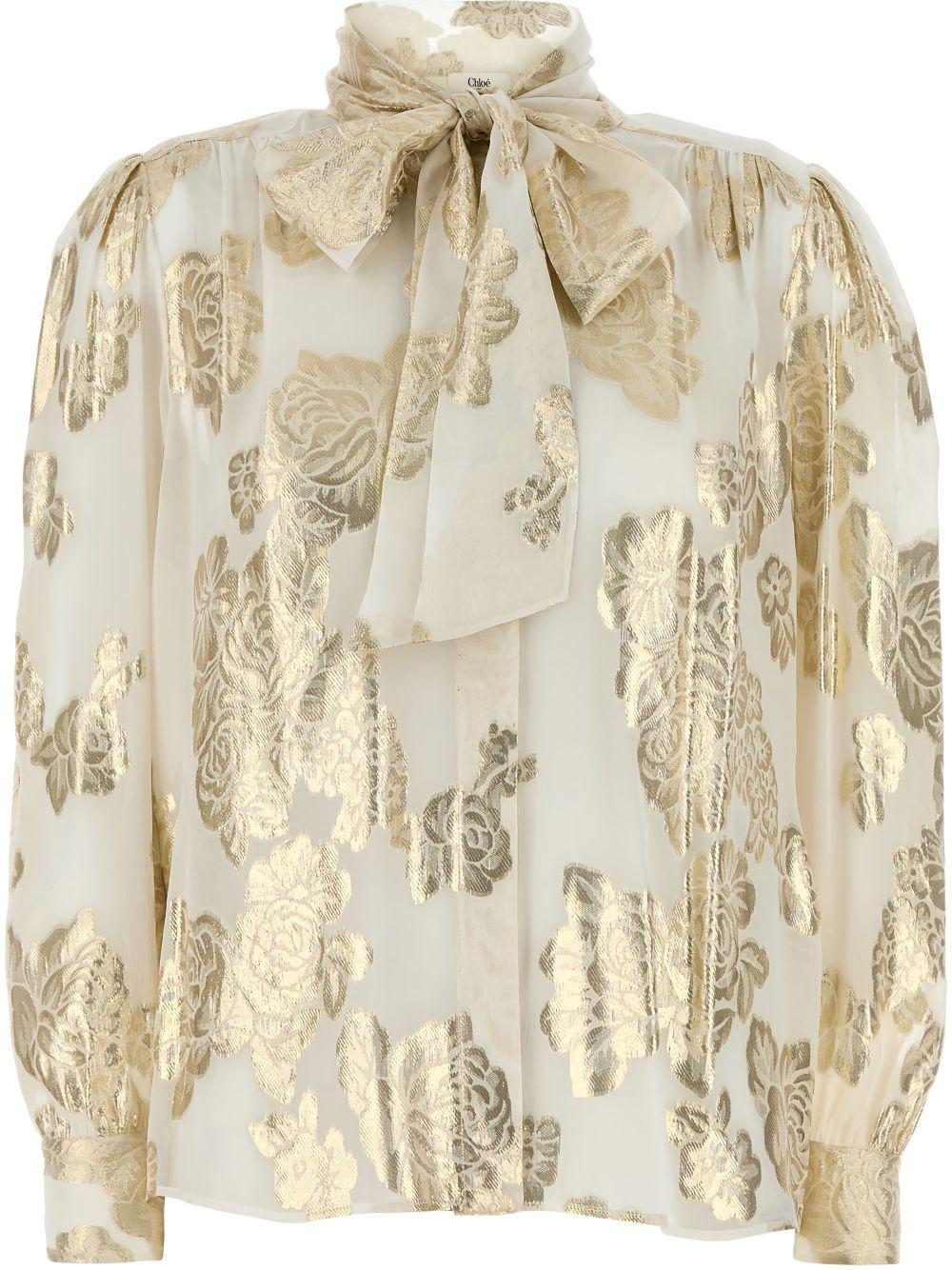 Blouse with gold details CH25SHT02413 103 CHLOÉ 