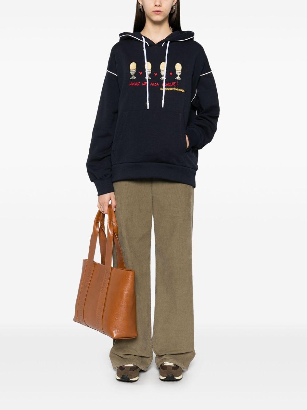 Logo-embroidered hoodie<BR/><BR/><BR/> AE-SW001/CO 019COQUE ALESSANDRO ENRIQUEZ 