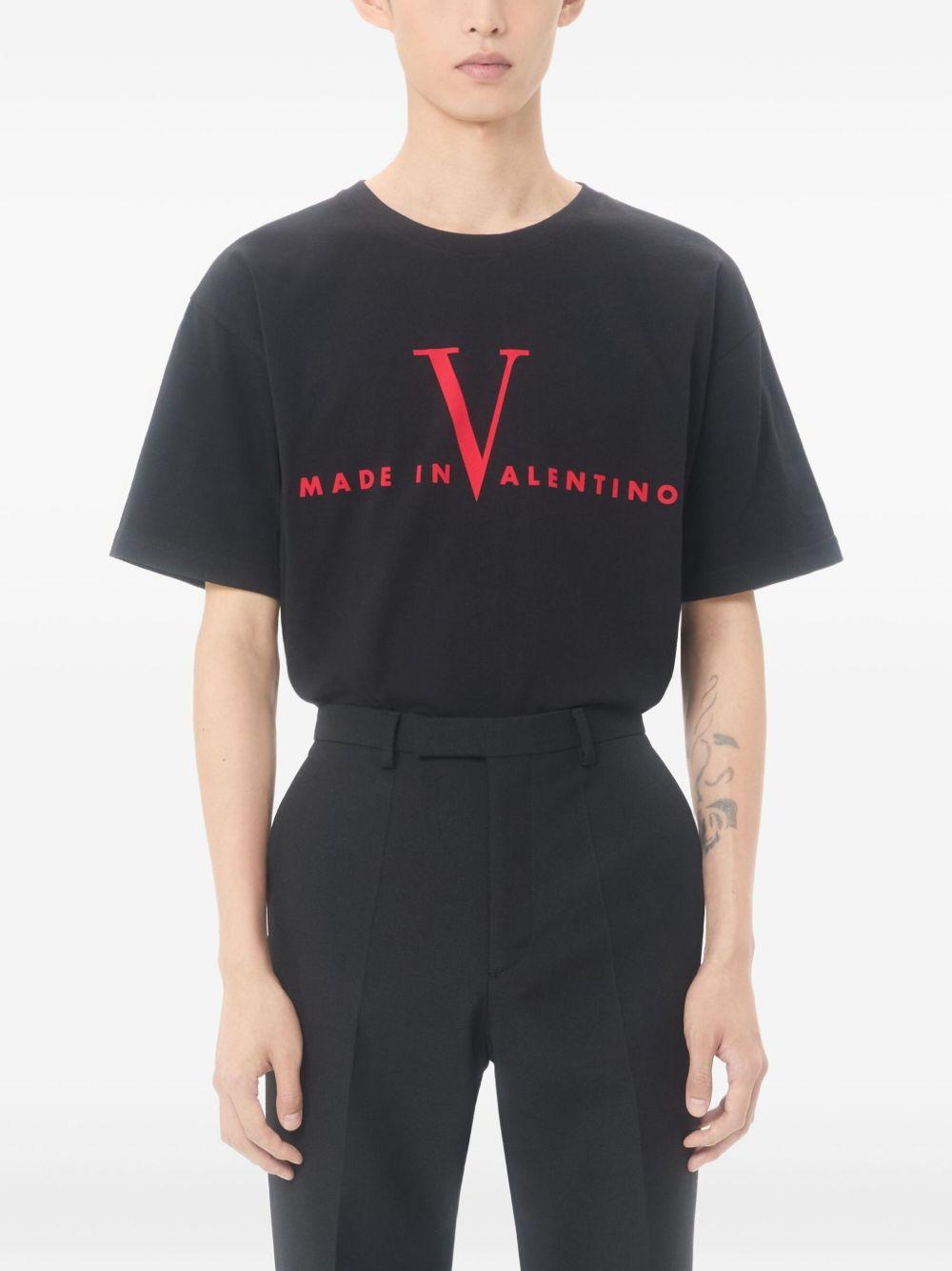 Cotton T-Shirt with Made in Valentino Print 8V3MG16PBAQ 0NR VALENTINO GARAVANI 