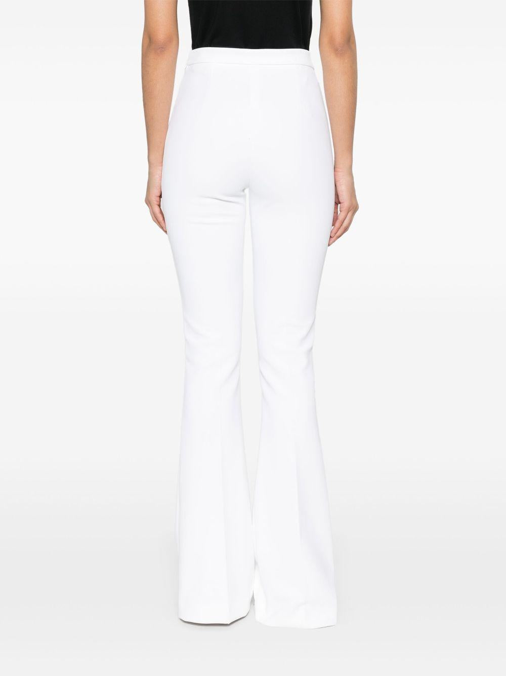 Crêpe bell-bottom trousers with logo plaque PA07951E2 360 ELISABETTA FRANCHI 