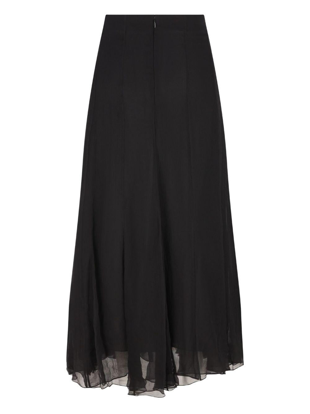 Fluid maxi skirt in silk mousseline CH25WJU20001 001 CHLOÉ 