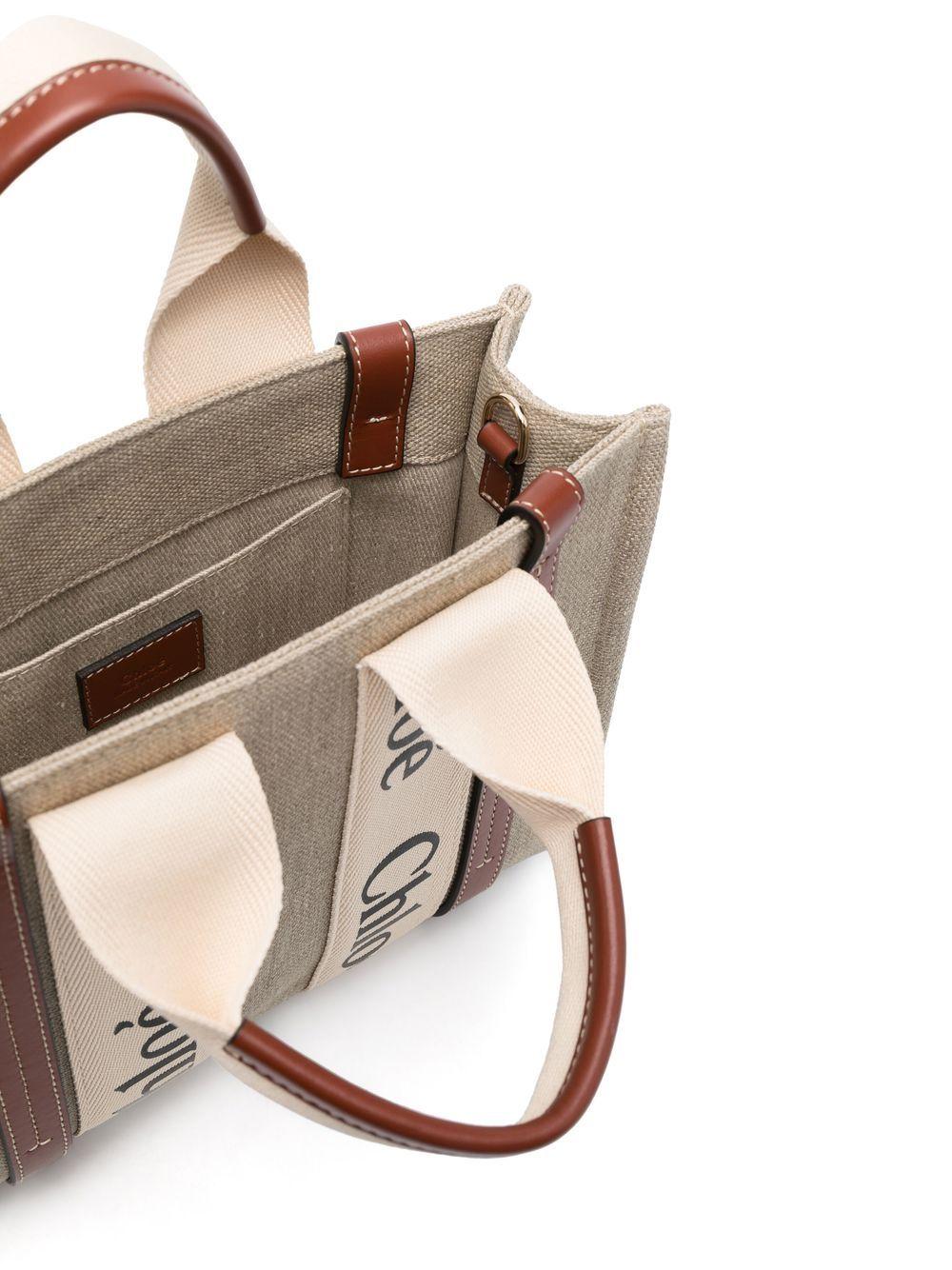 Small Woody tote bag in linen CHC22AS397I26 90U CHLOÉ 