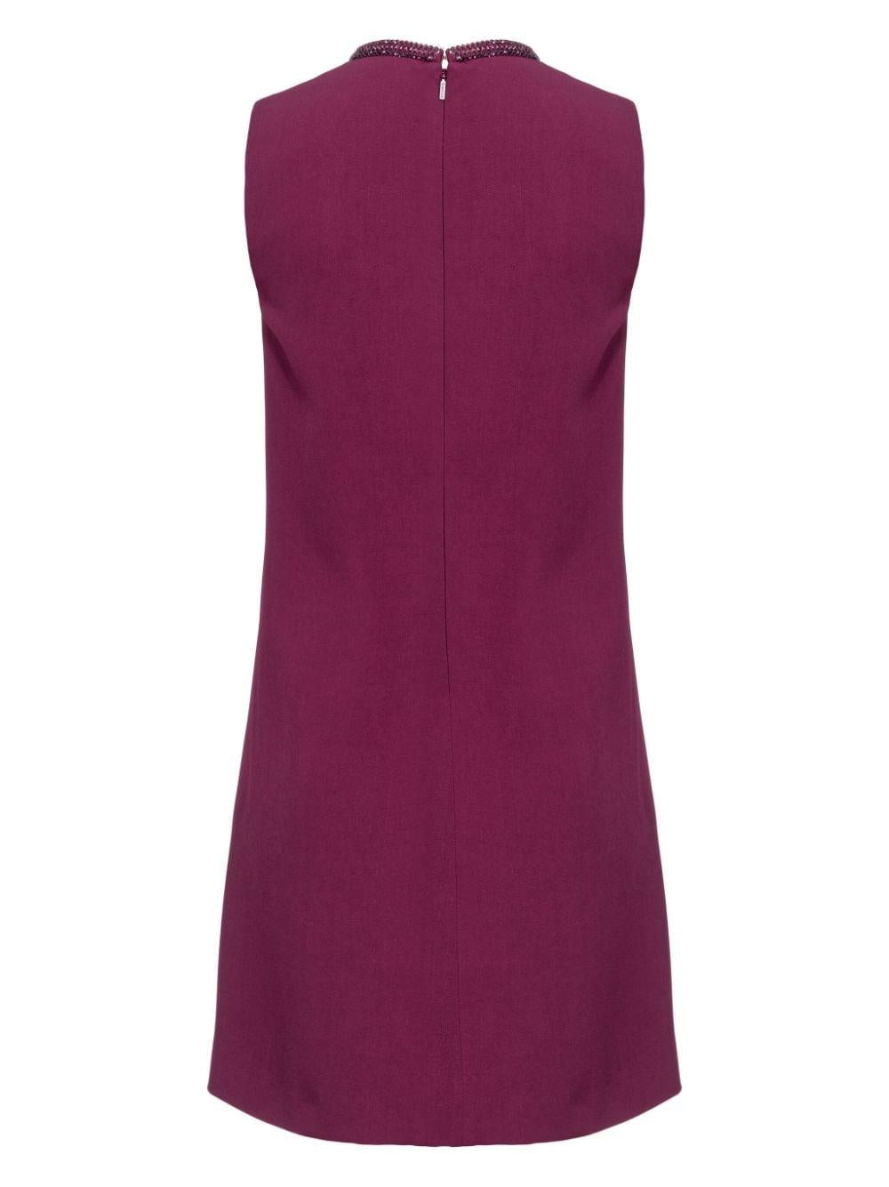 Beaded-trim shift minidress<BR/><BR/><BR/> 103969 A23VW44 PINKO 