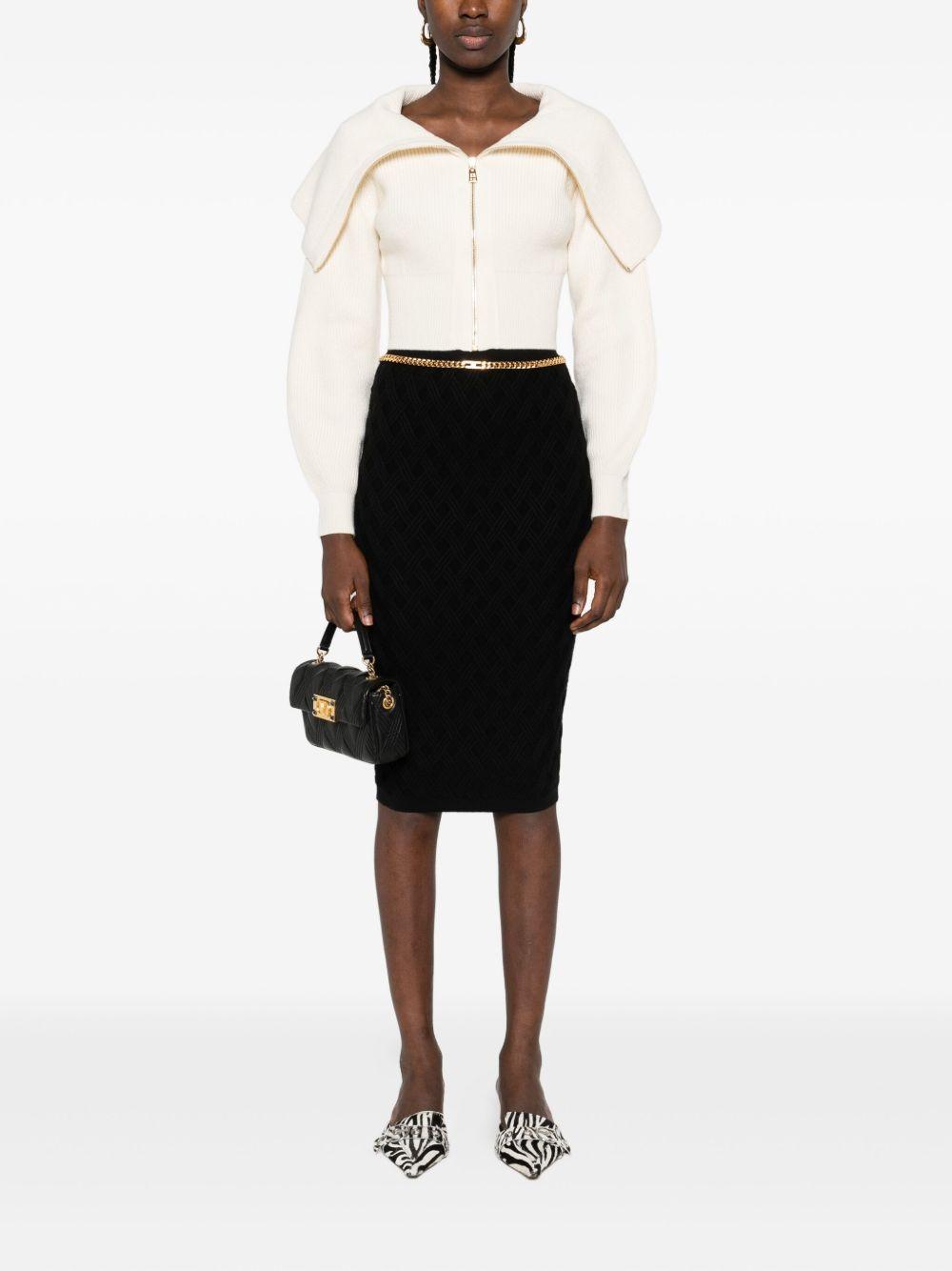 Skirt in knit fabric with diamonds and jewel details GK20B56E2 110 ELISABETTA FRANCHI 