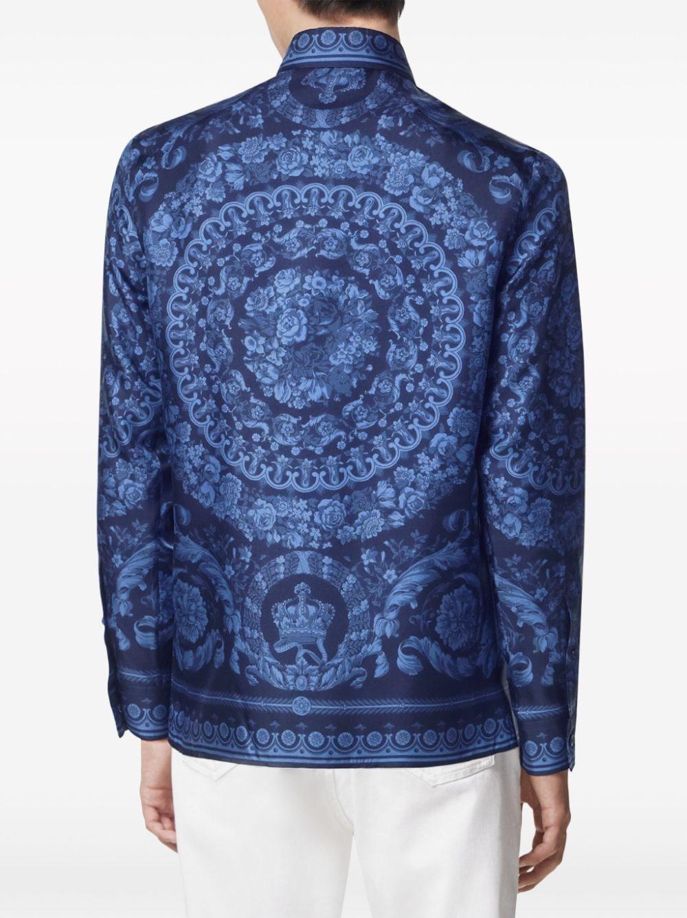 Barocco-print silk shirt<BR/><BR/><BR/> 1008573 1A097835U960 VERSACE 