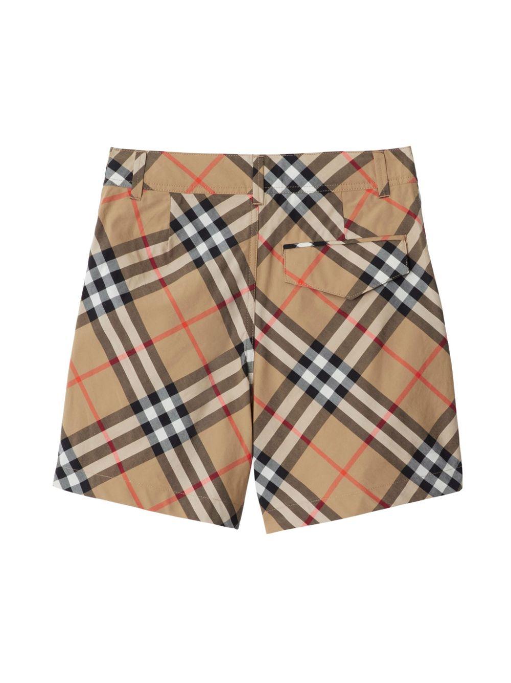Vintage-Check print cotton shorts<BR/><BR/><BR/> 8088845 B9368 BURBERRY KIDS 