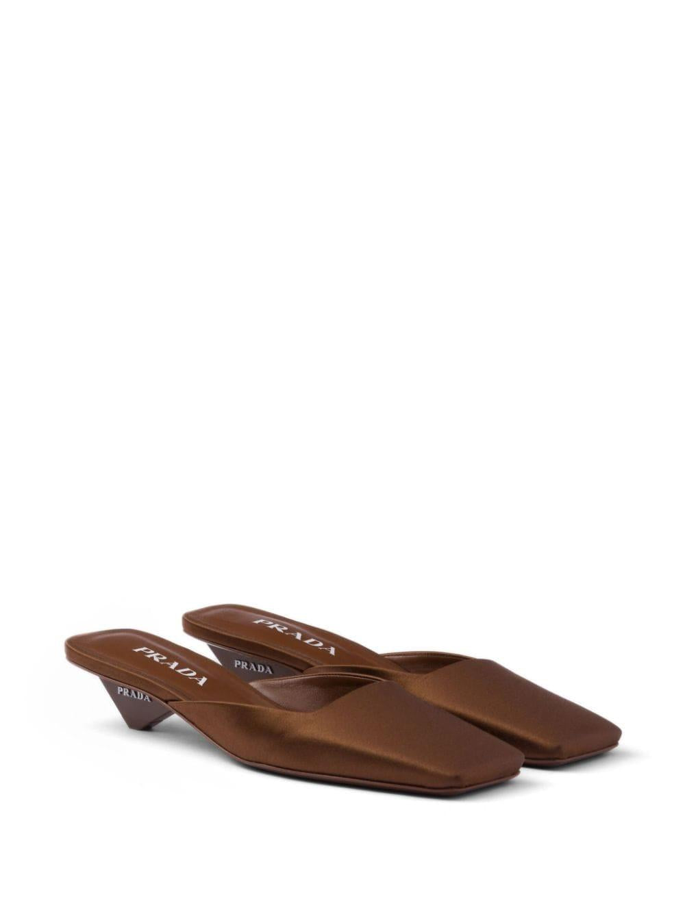 Square-toe satin mules<BR/><BR/><BR/> 1I479N 049F0005 PRADA 