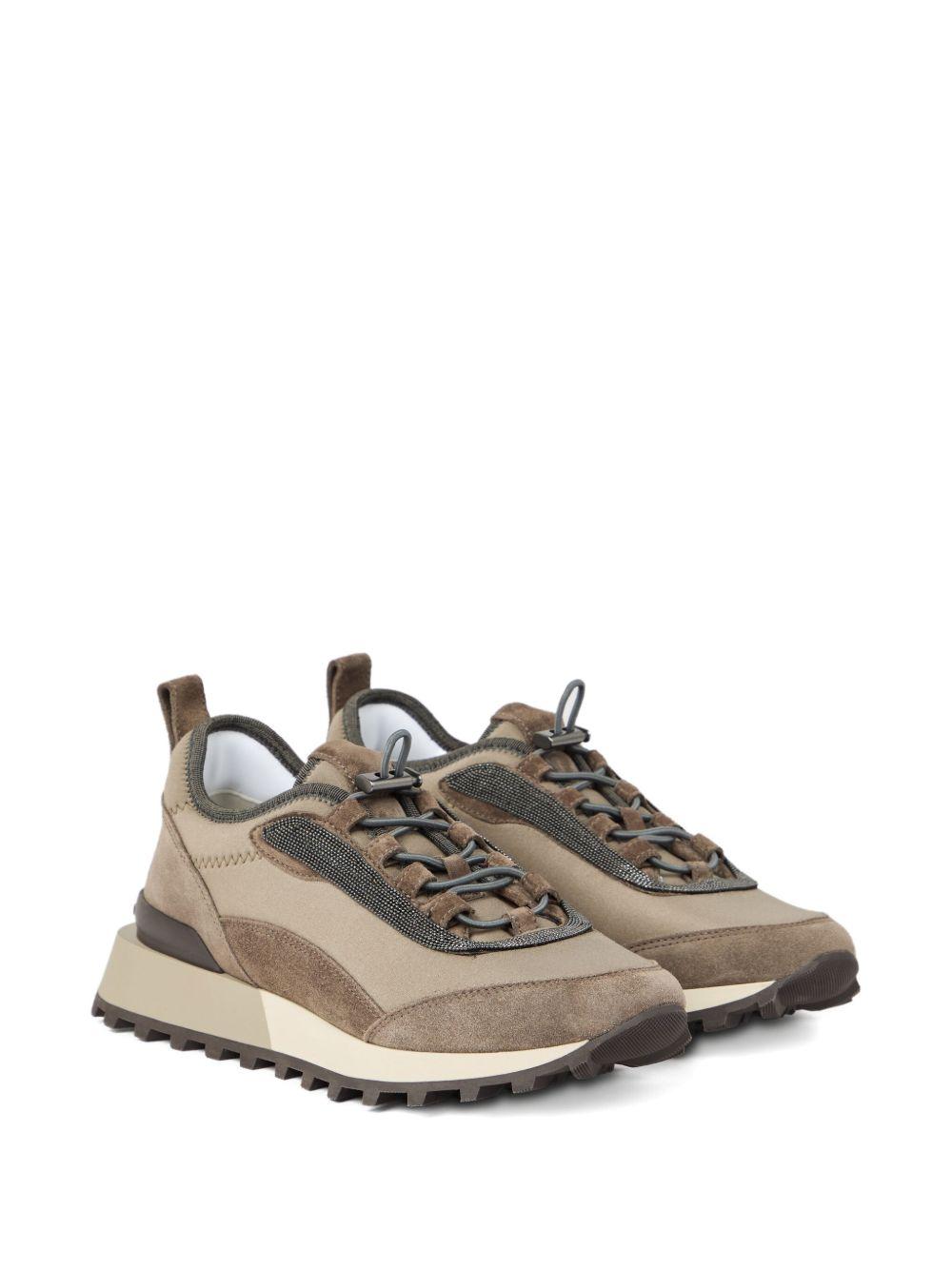 Runners in tessuto techno e camoscio con Precious Trim MZSFG3045 C8769 BRUNELLO CUCINELLI 