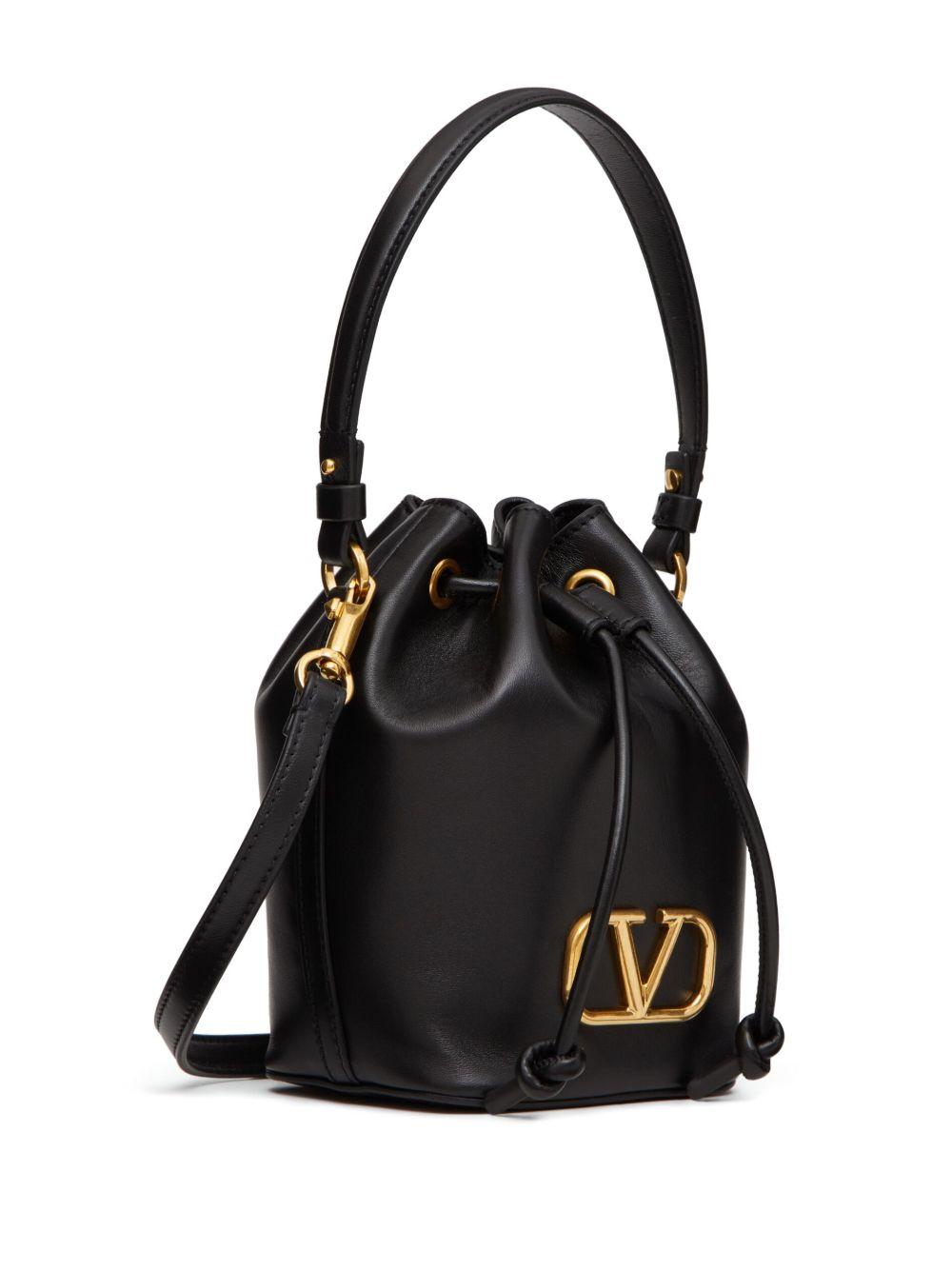 Mini VLogo Signature leather bucket bag<BR/><BR/><BR/> ZW2P0Z44VNL 0NO VALENTINO GARAVANI 