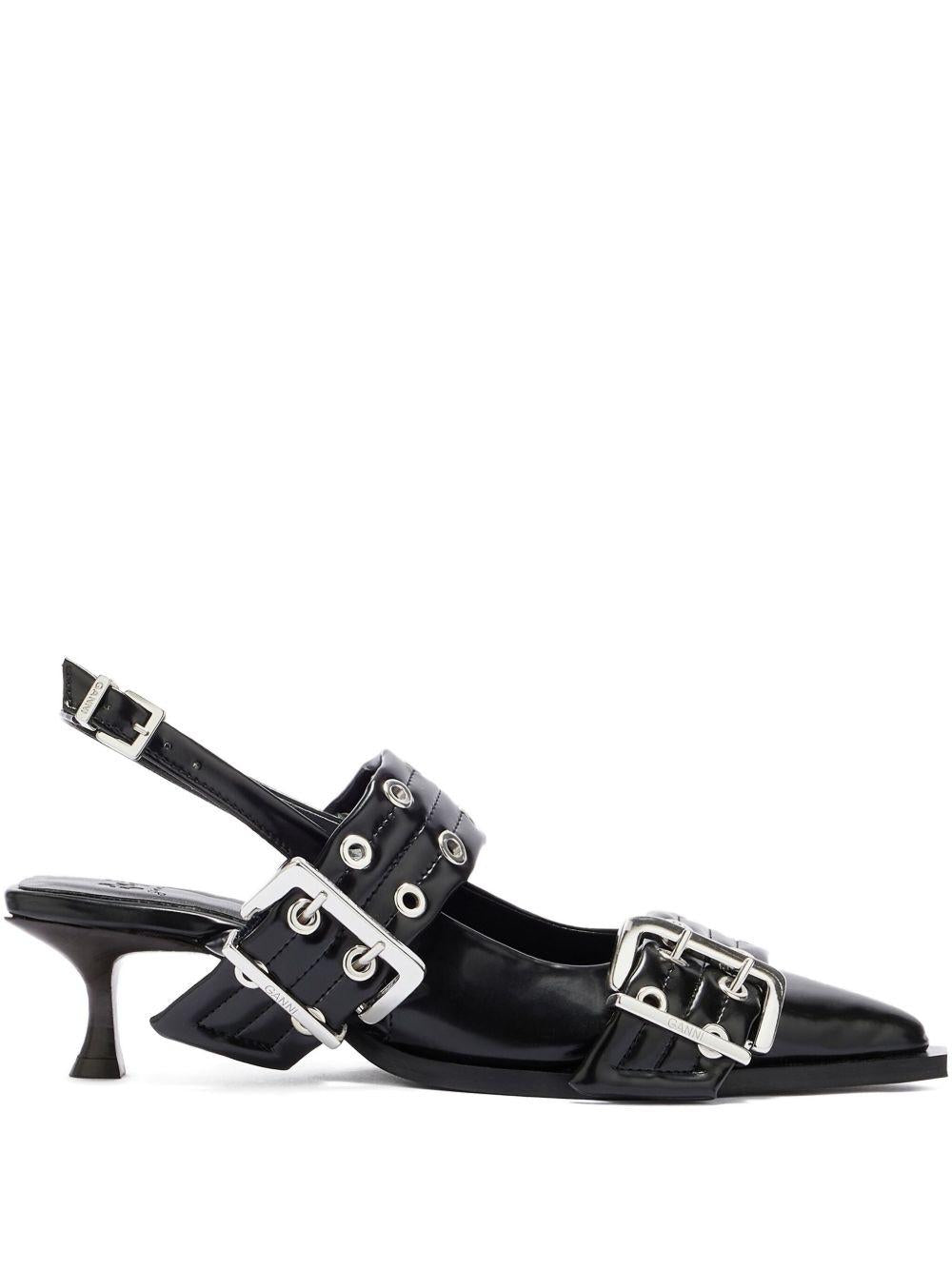 Leather Blend Slingback Pumps B1020092 099 GANNI 