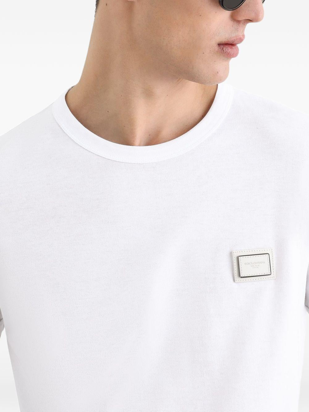 Cotton t-shirt with logo plate G8PV1T G7Q1QW0800 DOLCE & GABBANA 