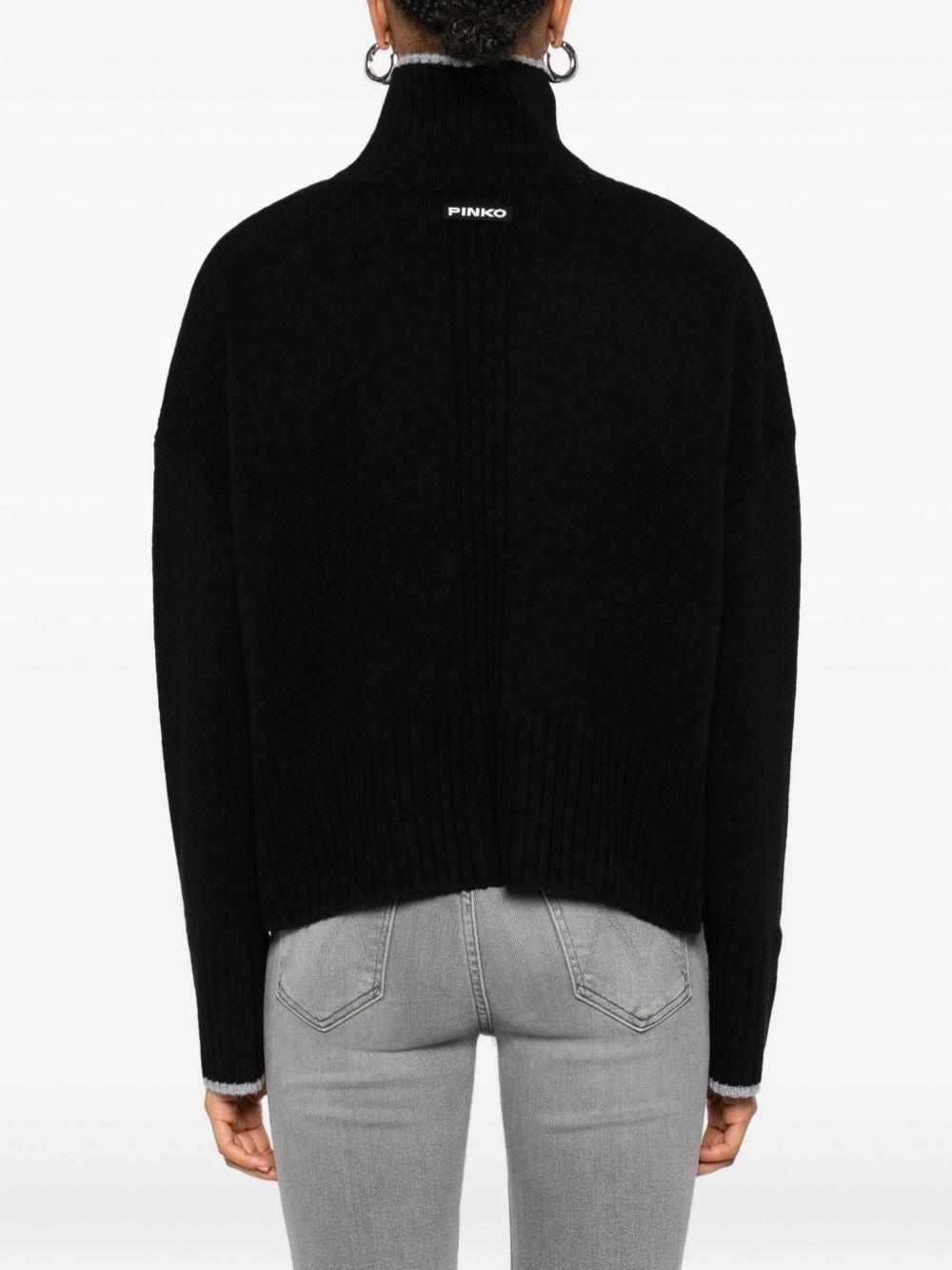 Knit polo-neck sweater 105446 A2Q9Z99 PINKO 