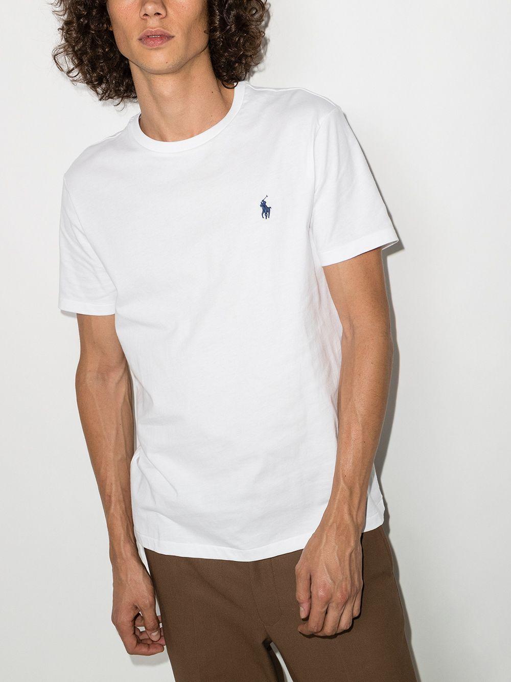 Logo-embroidered T-shirt<BR/><BR/><BR/> 710680785 003WHITE POLO RALPH LAUREN 