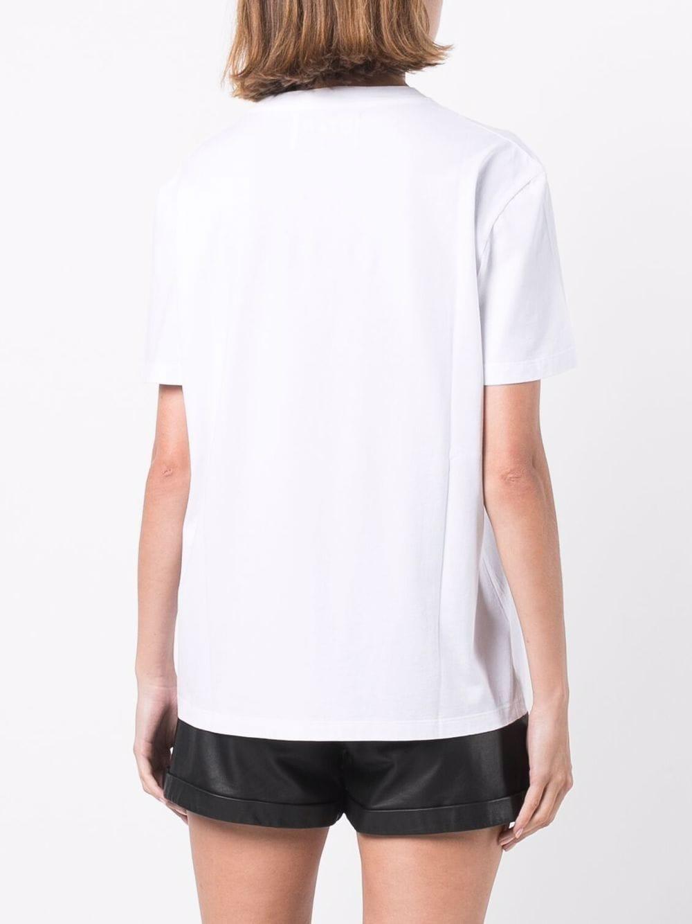 White cotton logo print T-shirt GWP00880 10364 GOLDEN GOOSE 