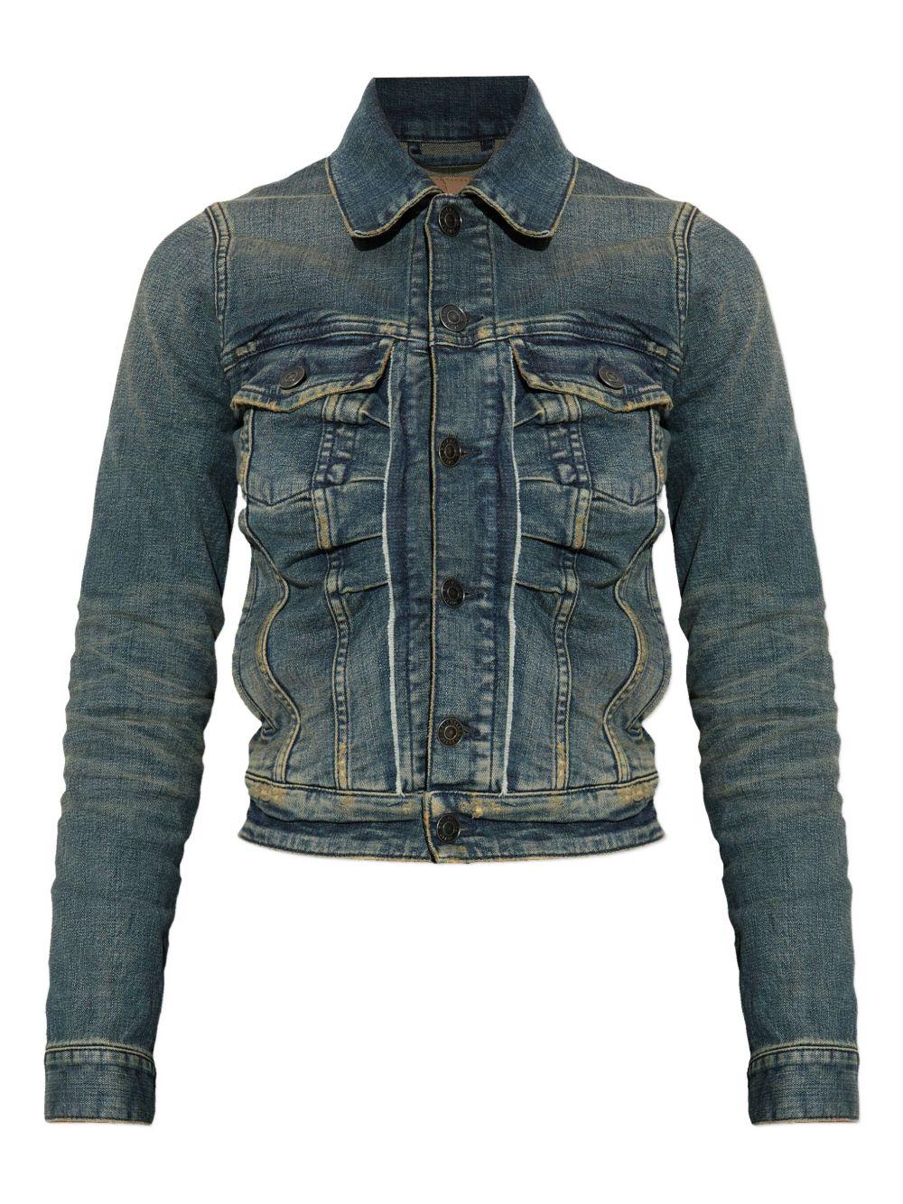 Ruched Denim Jacket 849899 TTW893394 BALENCIAGA 