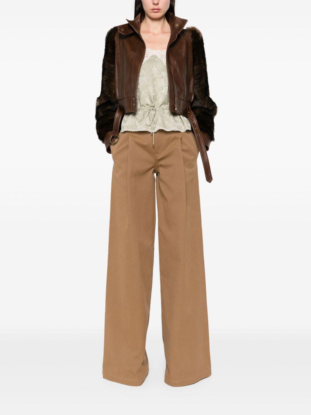 High-rise wide-leg pants in cotton canvas CH25APA11365 208 CHLOÉ 