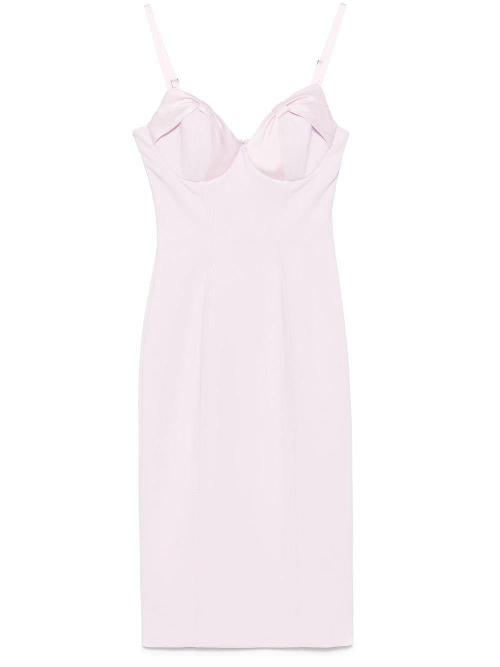 Satin-bow crepe midi dress<BR/><BR/><BR/> AB70251E2 544 ELISABETTA FRANCHI 