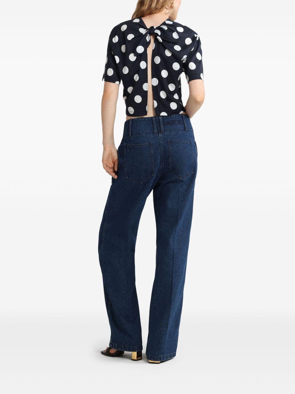 Logo-print split-back T-shirt<BR/><BR/><BR/> JE1379999 5064 PATOU 