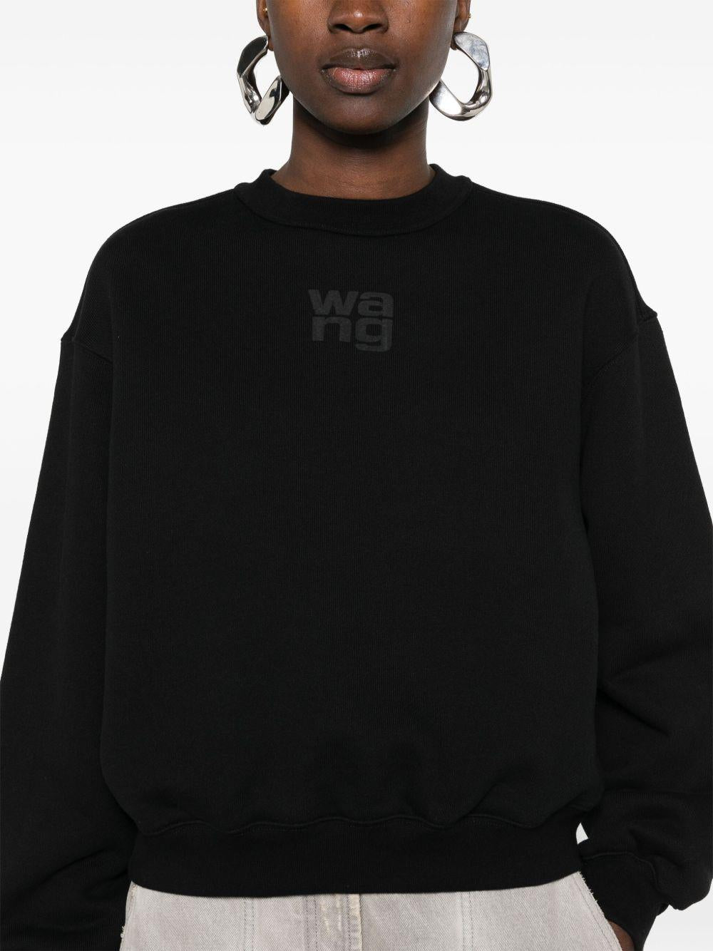 Logo-embossed cotton sweatshirt 4CC3241508 001 ALEXANDER WANG 