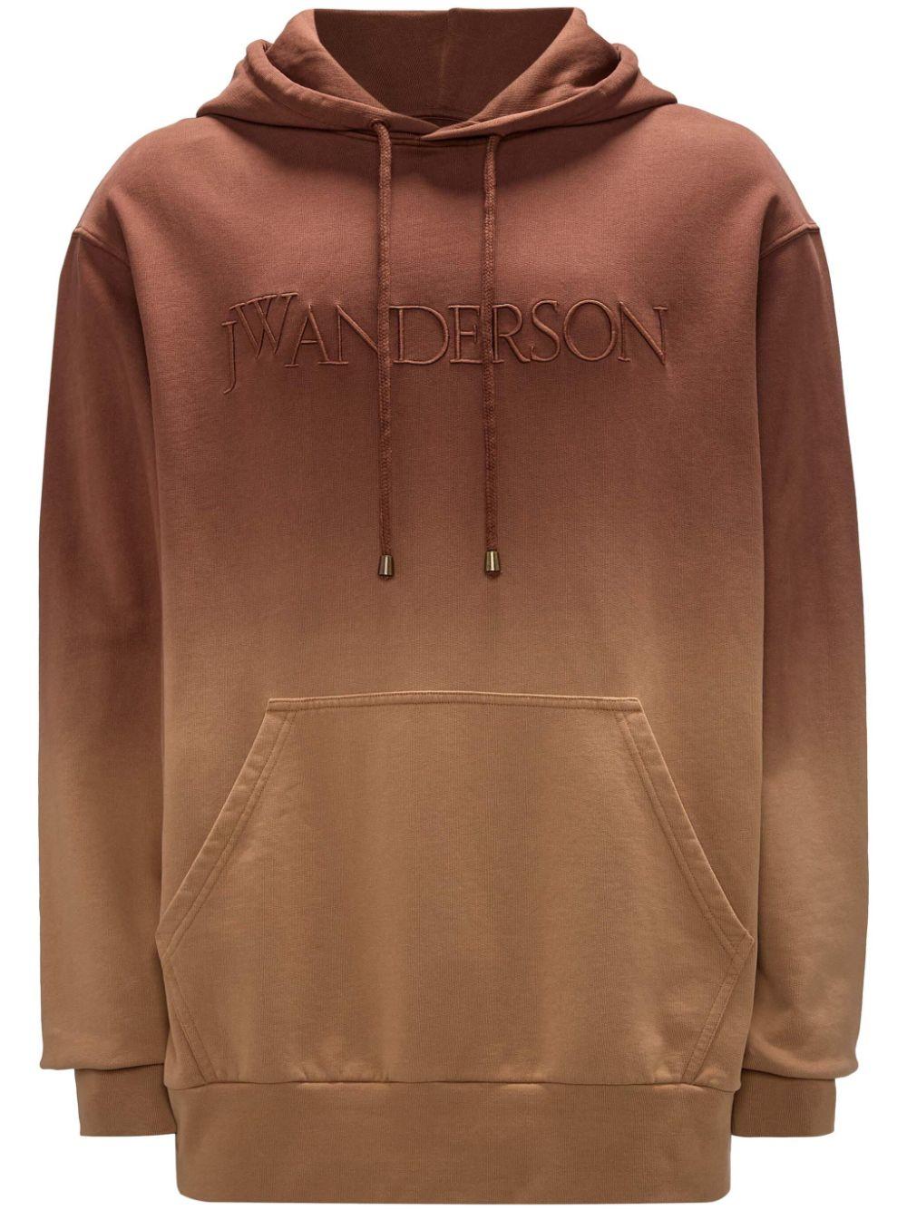 logo-embroidered gradient-effect hoodie<BR/><BR/><BR/> JW0192 PG1632619 JW ANDERSON 