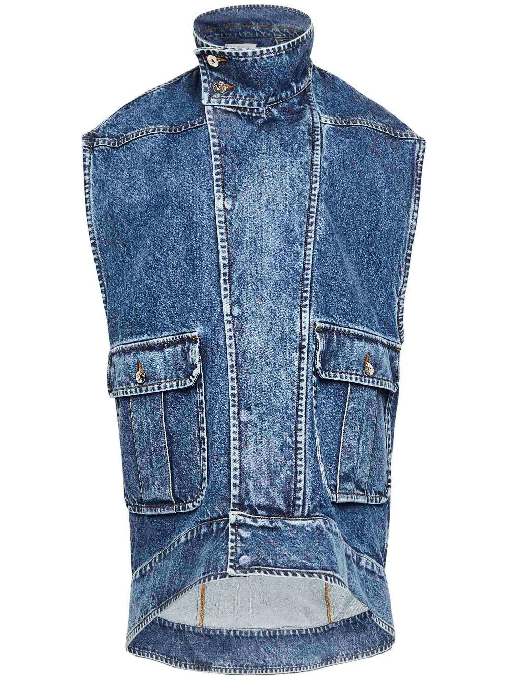 High-neck denim gilet<BR/><BR/><BR/> DJ0037 PG1619172 JW ANDERSON 