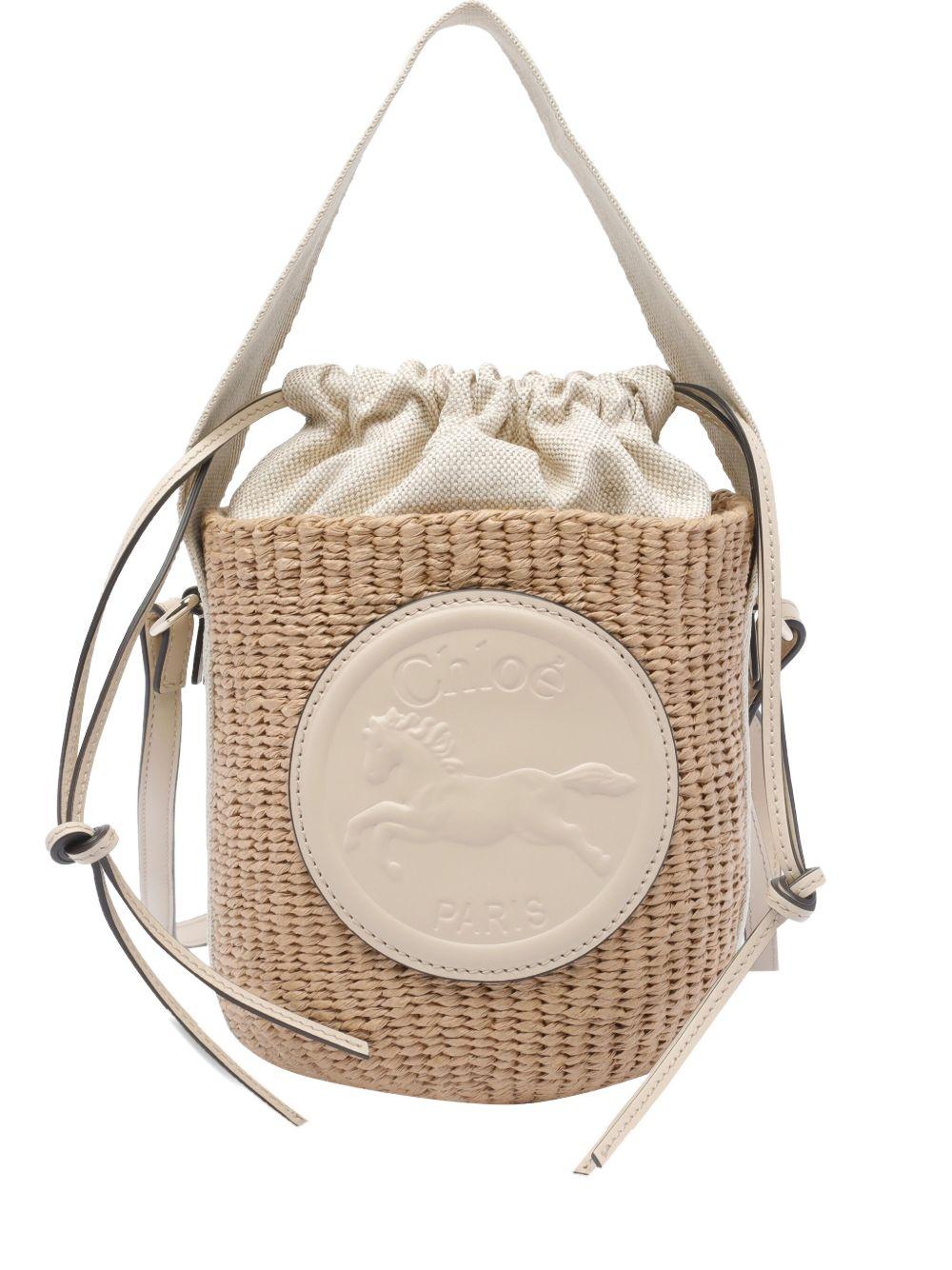 Small Horse Medal basket in natural fibres CHC25SS592O82 22J CHLOÉ 