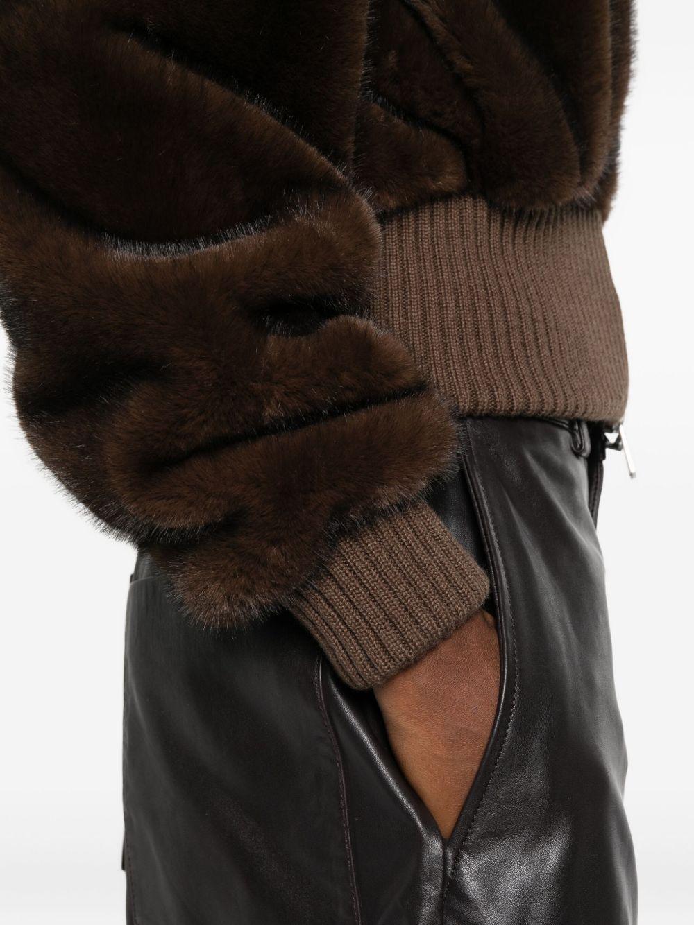 Faux fur bomber jacket 105399 A2PID49 PINKO 
