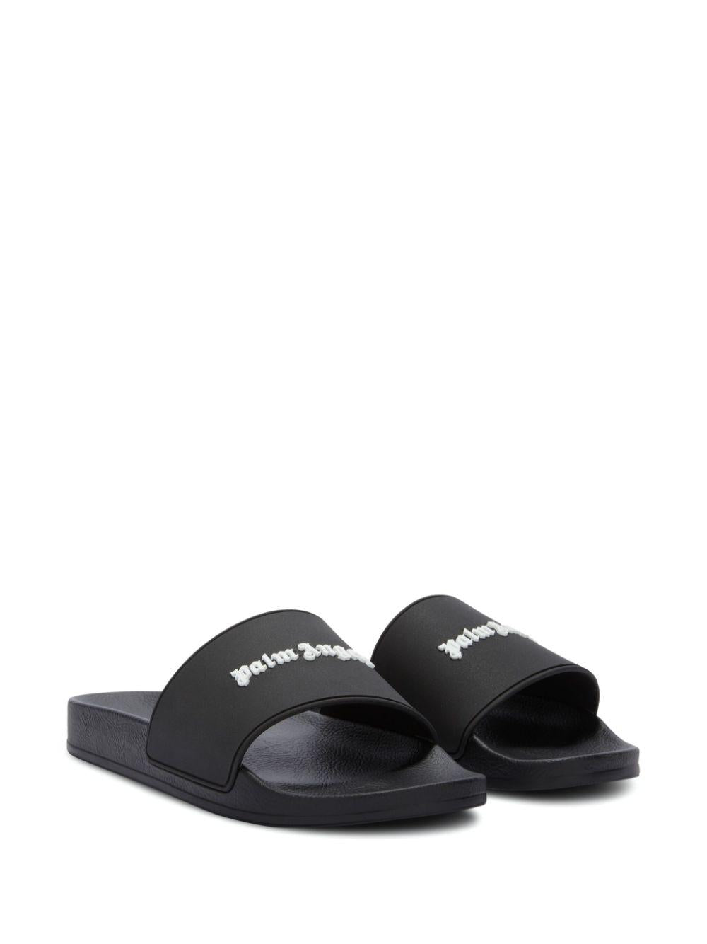 Logo-embossed pool slides<BR/><BR/><BR/> PMIC010C99MAT001 1001 PALM ANGELS 