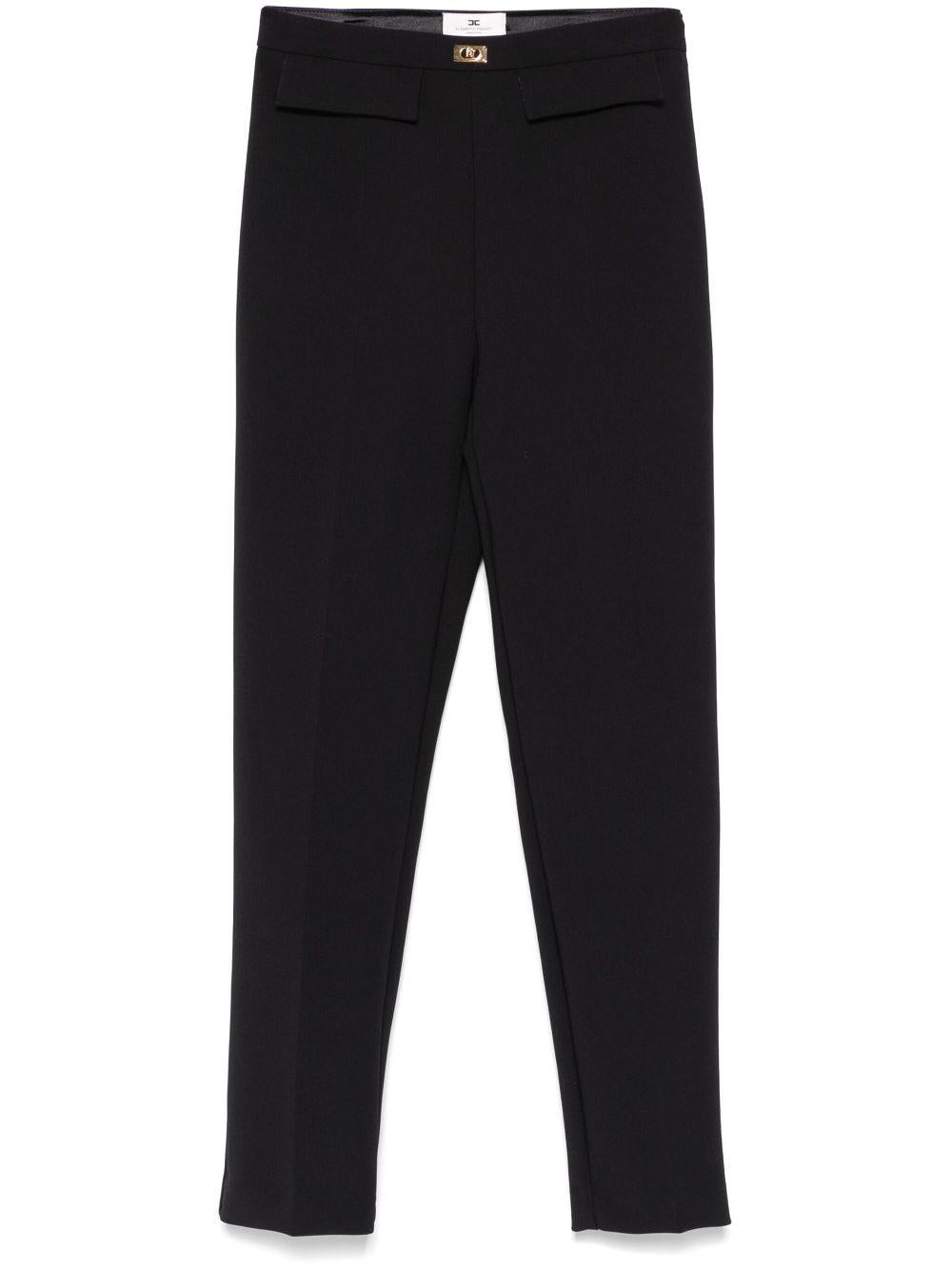 Crêpe slim-fit trousers with logo plaque PA07751E2 110 ELISABETTA FRANCHI 