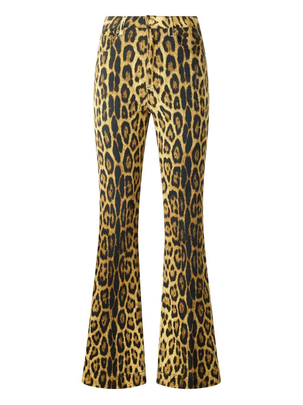 Denim Jeans With Jaguar Skin Print VWJ221 DAQ7100504 ROBERTO CAVALLI 