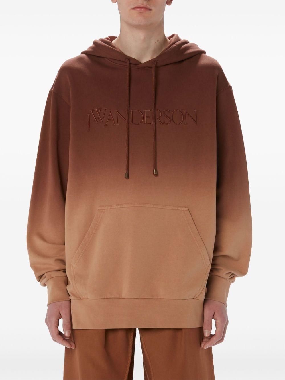logo-embroidered gradient-effect hoodie<BR/><BR/><BR/> JW0192 PG1632619 JW ANDERSON 
