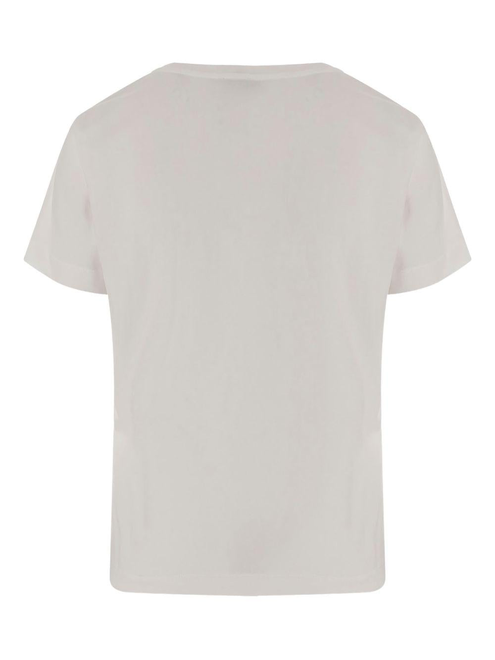 T-shirt with crystal-embroidered Love Birds logo 103320 A2RNZ05 PINKO 