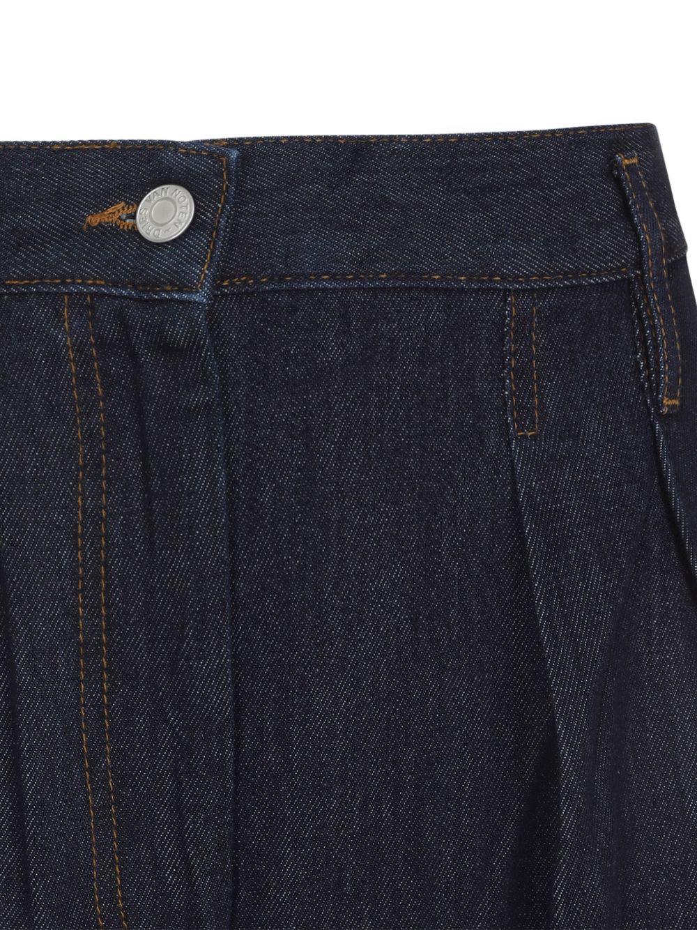 Wide-leg denim jeans with pleats 010929 2381507 DRIES VAN NOTEN 