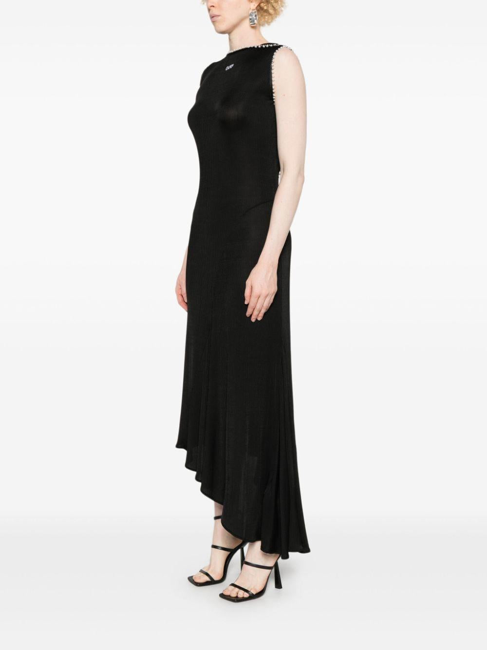 Logo-embroidered dress<BR/><BR/><BR/> OWDB505F24JER001 1001 OFF-WHITE 