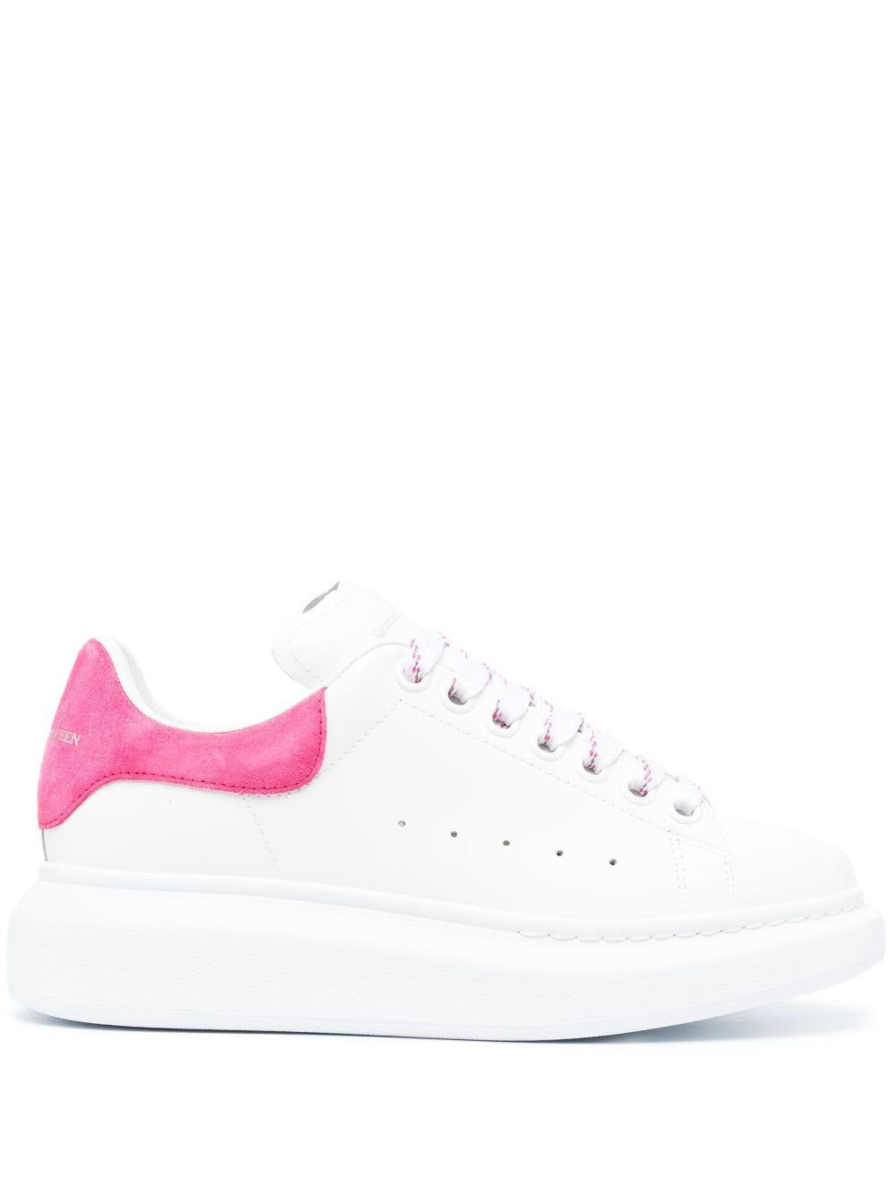 White/fuchsia leather/suede oversized low-top sneakers 718139 WIBN28844 ALEXANDER MCQUEEN 