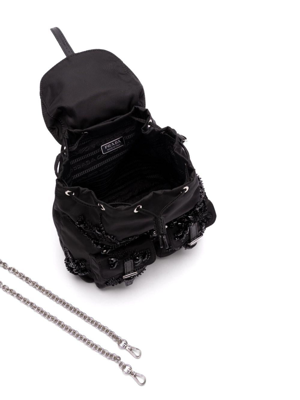 Enamel triangle-logo backpack<BR/><BR/><BR/> 1BH029 2C4YF0002 PRADA 