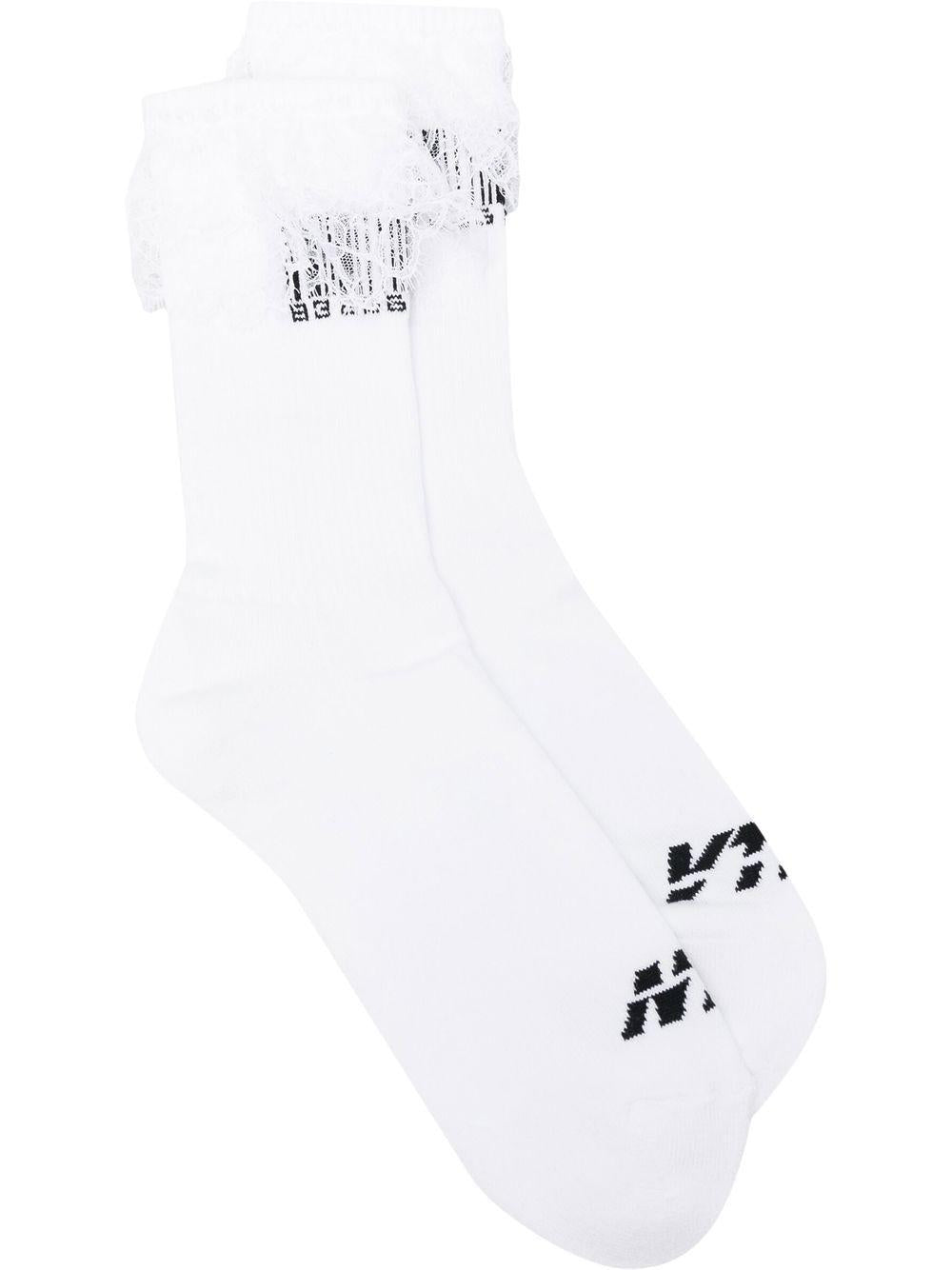 White lace-trim branded socks VL12KN600W5711 WHITE VTMNTS 