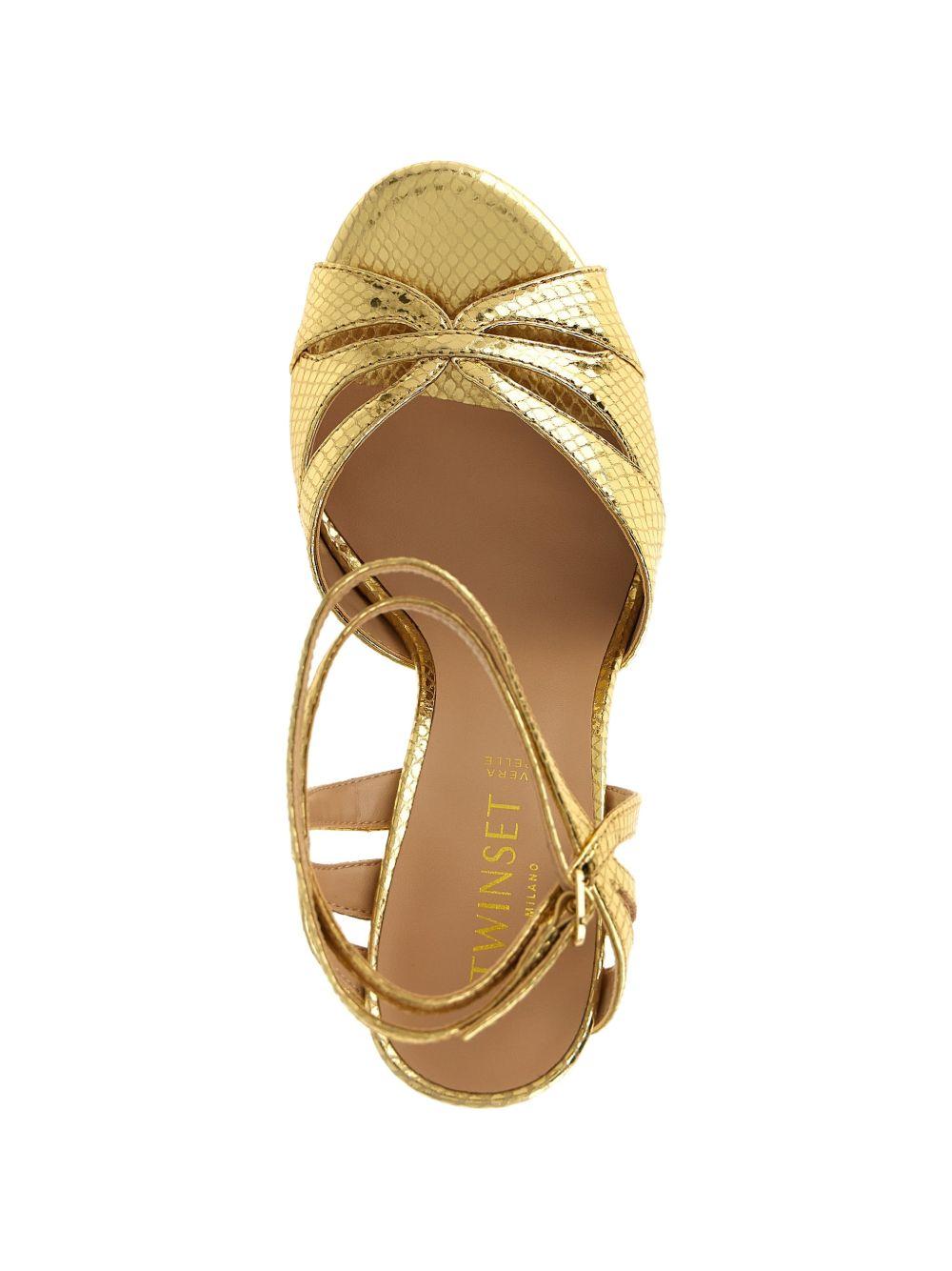 Laminated leather sandals 261TCP112 S0773013330 TWINSET 